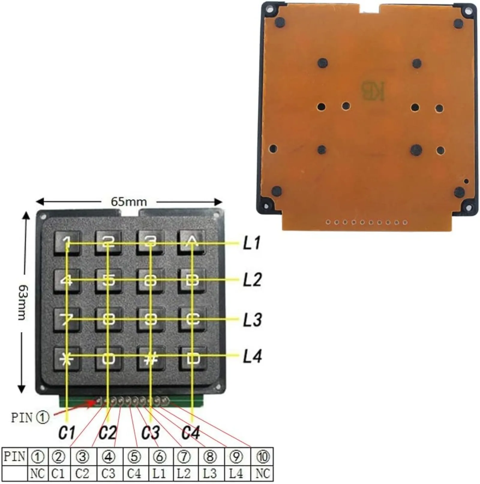 4x4 Matrix Membrane Keypad 16  - огляд і ціна Doit Esp32
