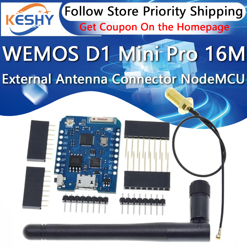 WEMOS D1 Mini Pro 16M Bytes Ex - огляд і ціна D1 Mini Pro