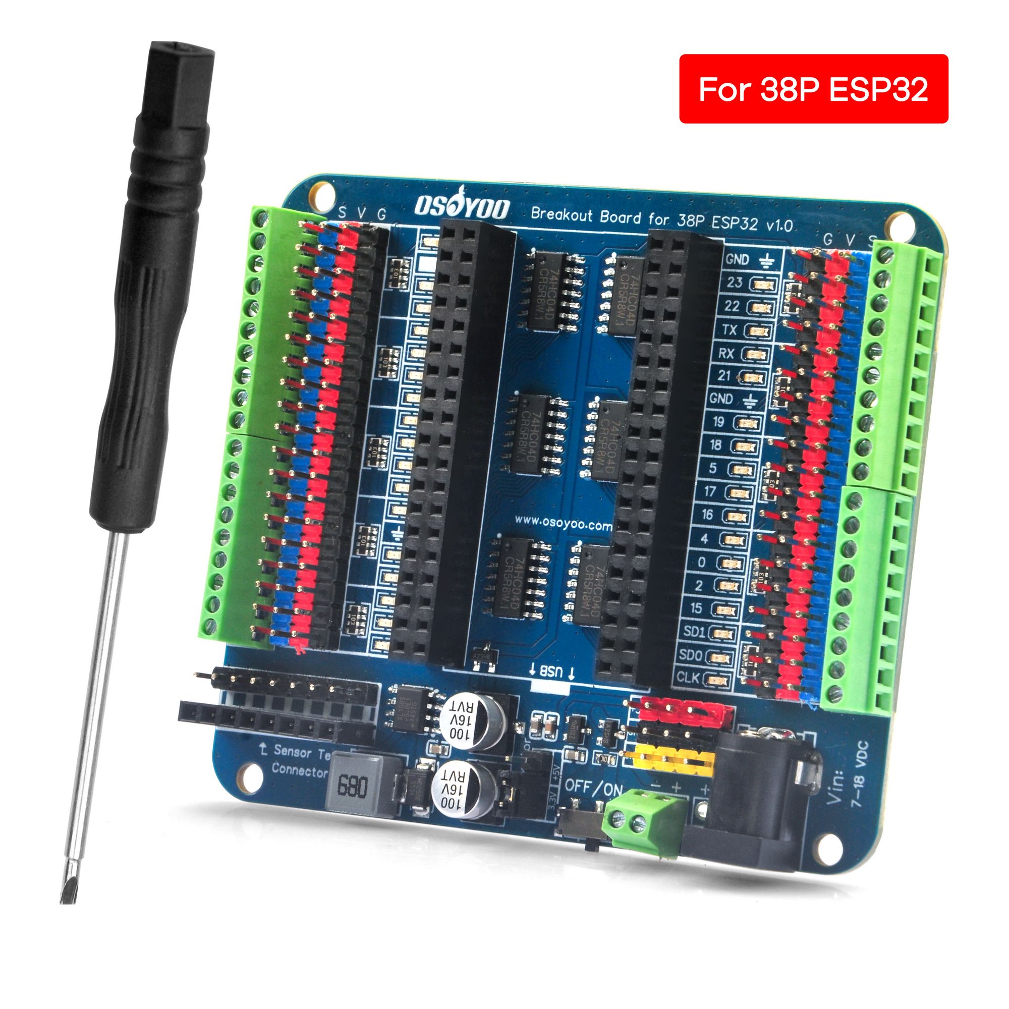 OSOYOO Breakout Board for 30-P - огляд і ціна Nodemcuv2