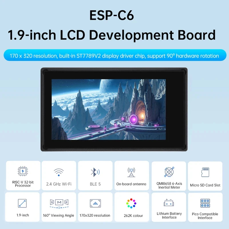ESP32-C6 1.9-Inch LCD Screen D - огляд і ціна Doit Esp32