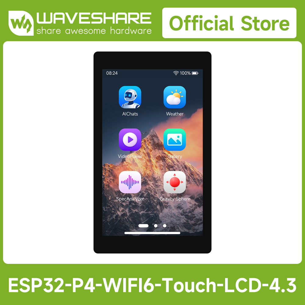 Waveshare ESP32-P4-WIFI6 4.3in - огляд і ціна Waveshare Esp32